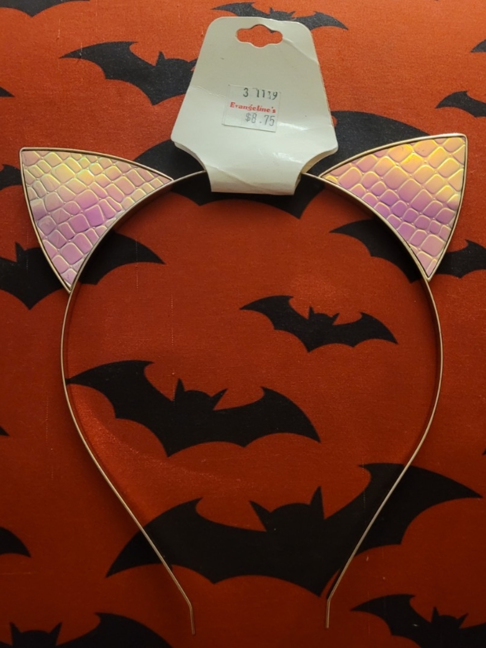 Iridescent Pink Cat Ear Headband